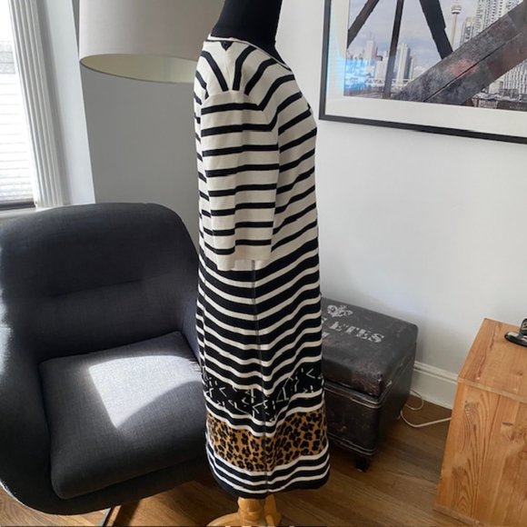 Marc Cain Marccain Sport Knit Striped Leopard Dress US12 (Marc Cain N5) … - Picture 5 of 8